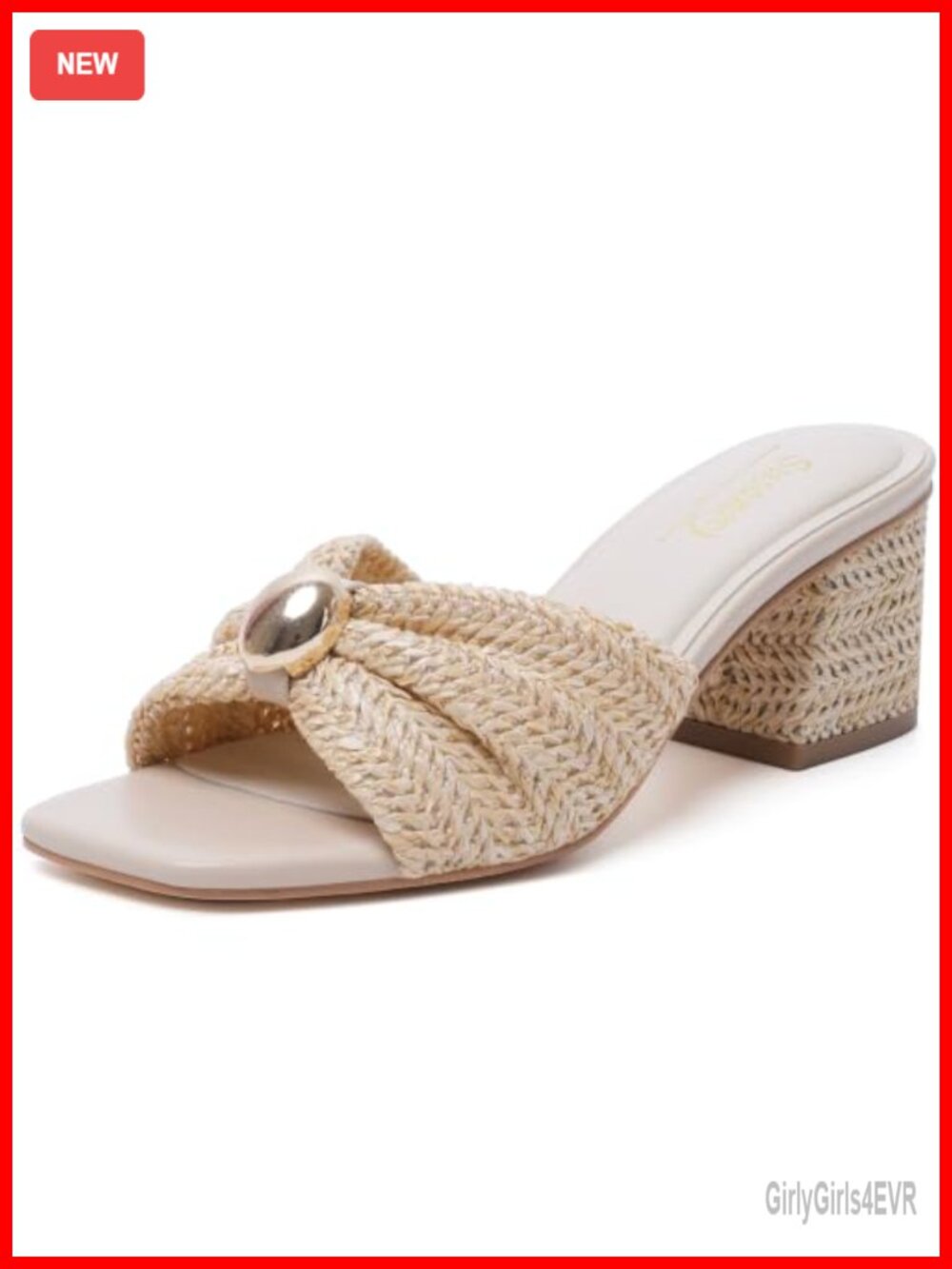 Susanny Mule Heels Women Block Chunky Kitten Heel Square Open Toe Slip On Shoes